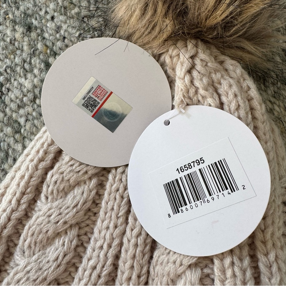 ASU Cable Knit Beanie with Furry Pom - Picture 5 of 9